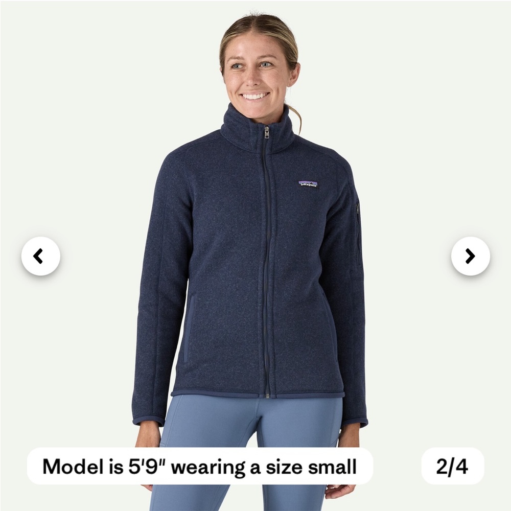 Patagonia Women's Better Sweater Fleece Navy Jacket - Size Small